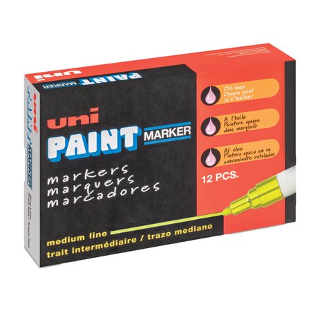 Uni-Paint Permanent Marker, Medium Bullet Tip, Yellow 63605